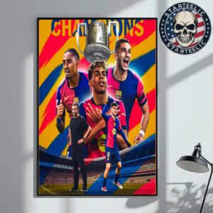 2025 Copa Champions Are FC Barcelona Home Decor Poster Canvas