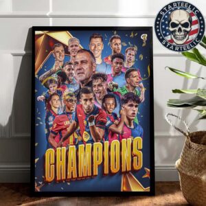 Barcelona Are Copa Champions 2025 Home Decor Poster Canvas