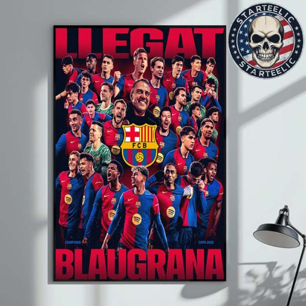 Barcelona Are Copa Champions 2025 Llegat Blaugrana Home Decor Poster Canvas