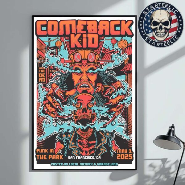 Comeback Kid Official Poster At Punk In The Park In San Francisco CA On May 3rd 2025 Poster By Local Menace And Garageland Home Decor Poster Canvas