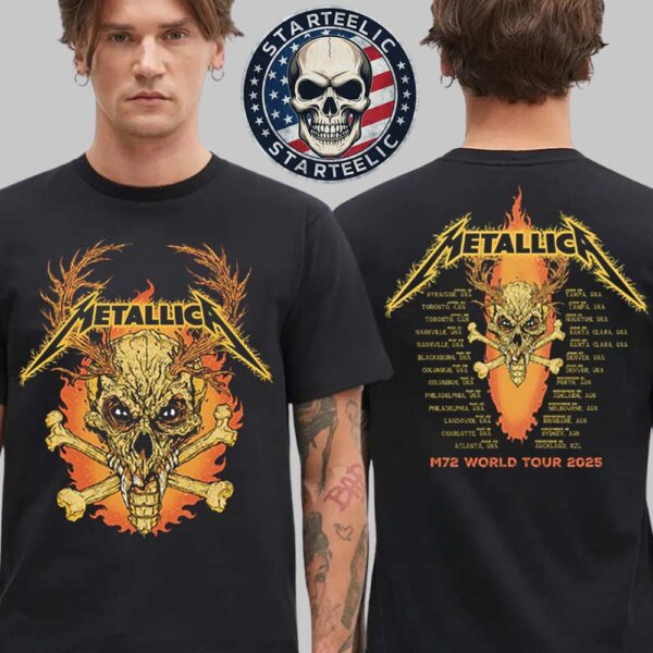 Metallica M72 World Tour 2025 Schedule Two Sides Unisex T-Shirt