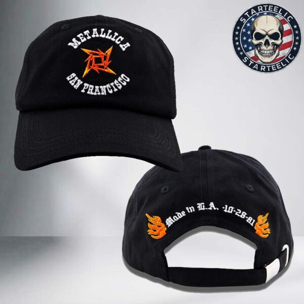 Metallica San Francisco Made In LA 10 28 81 Adjustable Classic Cap Hat Snapback