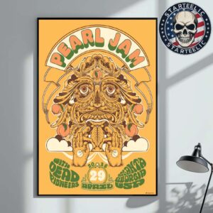 Pearl Jam With Dead Pioneers Event Poster At Atlanta In Georgia USA On April 29th 2025 Artwork By Taylor Rushing Home Decor Poster Canvas