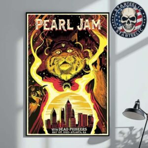 Pearl Jam With Dead Pioneers Event Poster At State Farm Arena In Atlanta GA On May 1st 2025 Home Decor Poster Canvas