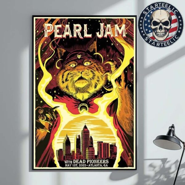 Pearl Jam With Dead Pioneers Event Poster At State Farm Arena In Atlanta GA On May 1st 2025 Home Decor Poster Canvas