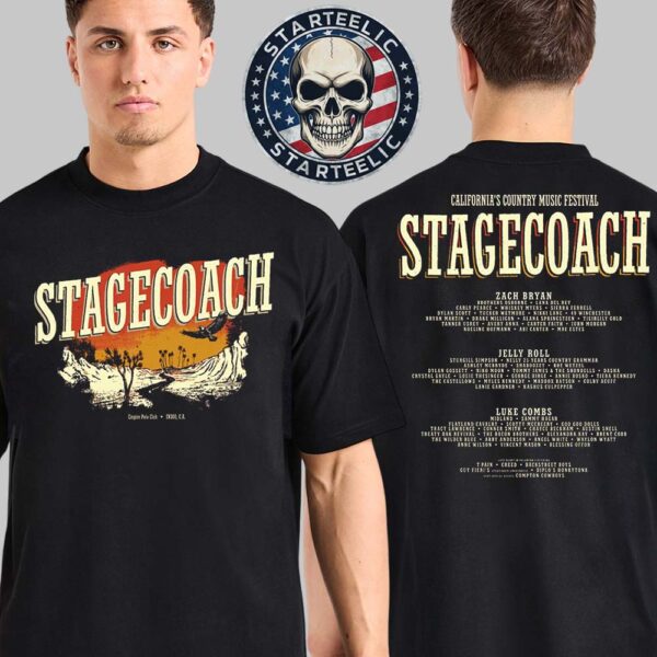 Stagecoach 2025 Through The Valley 2025 Lineup Tee At Empire Polo Club In Indio Ca On April 25th 26th And 27th 2025 Two Sides Unisex T-Shirt