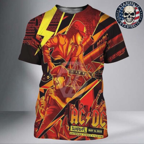 ACDC PWR Up Tour 2025 At Raymond James Stadium In Tampa FL On May 16th 2025 All Over Print Shirt