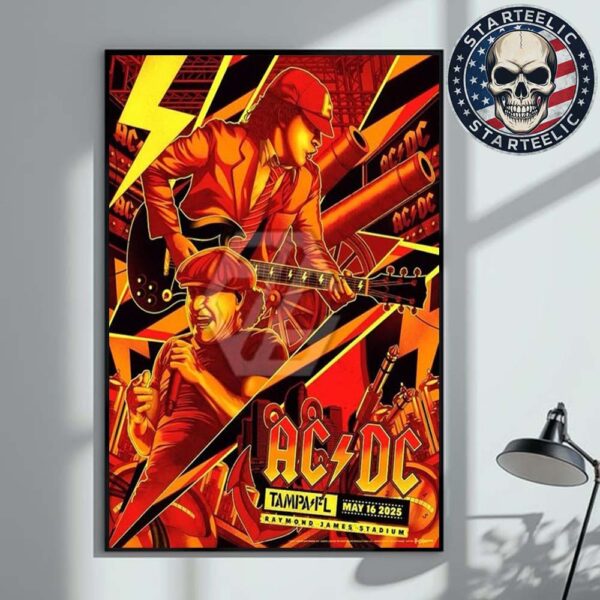 ACDC PWR Up Tour 2025 At Raymond James Stadium In Tampa FL On May 16th 2025 Home Decor Poster Canvas