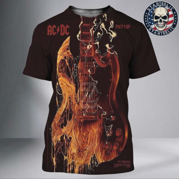 ACDC PWR Up Tour 2025 Event Poster At Acrisure Stadium In Pittsburgh Pennsylvania On May 8th 2025 All Over Print Shirt