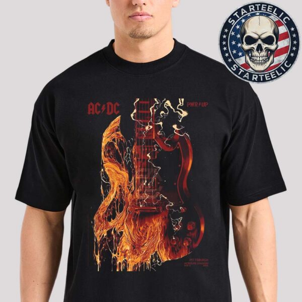 ACDC PWR Up Tour 2025 Event Poster At Acrisure Stadium In Pittsburgh Pennsylvania On May 8th 2025 Unisex T-Shirt