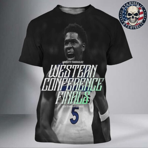 Anthony Edwards Minnesota Timberwolves Western Conference Final Back To Back Appearances NBA 2025 All Over Print Shirt