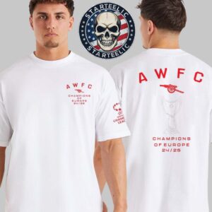 Arsenal Women FC Are UEFA Women’s Champions League Winners 2025 Two Sided Unisex T-Shirt
