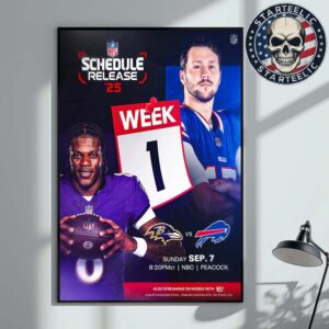 Baltimore Ravens Vs Buffalo Bills MVP Matchup In Week 1 NFL 2025 Schedule Home Decor Poster Canvas