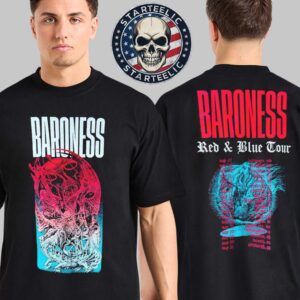 Baroness Red And Blue Tour 2025 Merchline Tee Tour Spring 2025 Dates List Two Sides Unisex T-Shirt