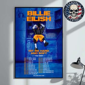 Billie Eilish Hit Me Hard And Soft The Tour 2025 Schedule Home Decor Poster Canvas