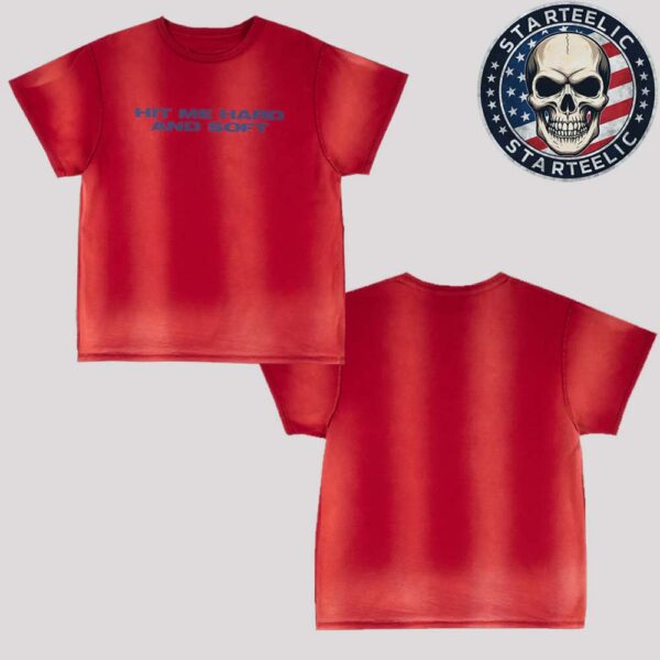Billie Eilish X Iris Alonzo Hit Me Hard And Soft 2025 Upcycled Red Tee Unisex T-Shirt