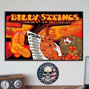 Billy Strings Spring Tour 2025 Event Poster Schedule On May 13 To May 25 2025 Art By Billie Buck Home Decor Poster Canvas