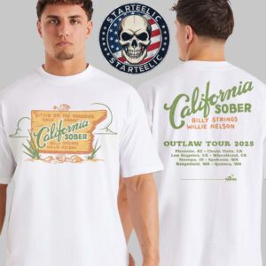 Billy Strings Spring Tour 2025 Merch Cities Taylor Rushing California Sober Tee Two Sides Unisex T-Shirt