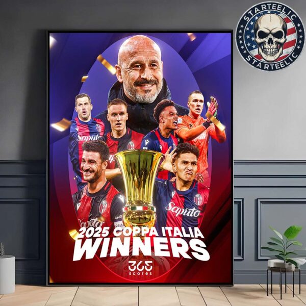 Bologna FC 1909 Are Copa Italia 2025 Winners Serie A Home Decor Poster Canvas