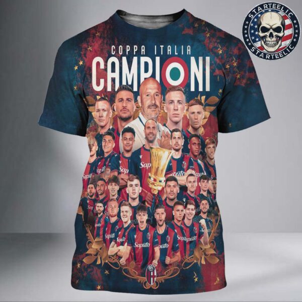 Bologna FC Are Copa Italia 2025 Champions Serie A All Over Print Shirt