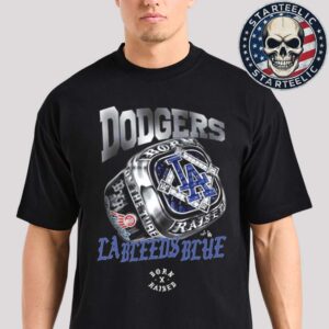 Born Raised X Los Angeles Dodgers LA Bleeds Blue World Series Champions Ring 2024 Unisex T-Shirt