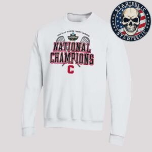 Champion Cornell Big Red Mens White 2025 Lacrosse National Champions Powerblend Unisex Long Sleeve
