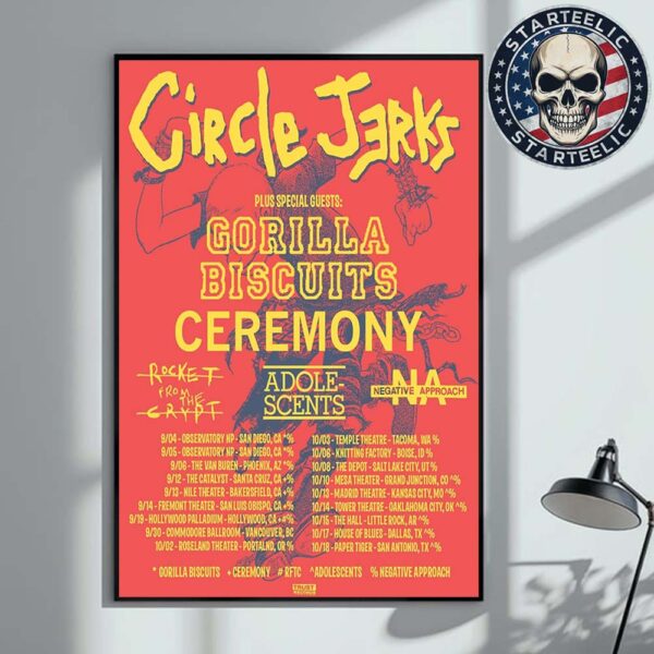 Circle Jarks Event Poster North America And Europe Tour 2025 Schedule On September And October 2025 Home Decor Poster Canvas