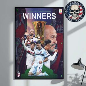 Copa Italia 2025 Champions Are Bologna FC 1909 Winners Serie A Home Decor Poster Canvas
