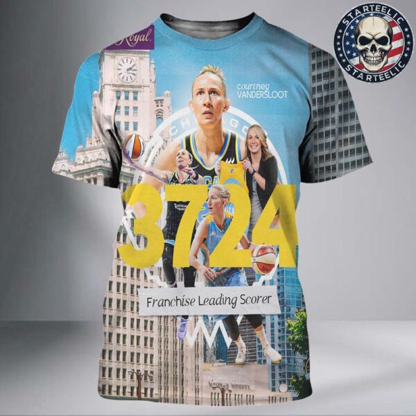Courtney Vandersloot Chicago Sky Reach 3724 Franchise Leading Scorer WNBA All Over Print Shirt