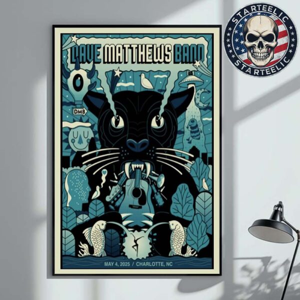 Dave Matthews Band Event Poster DMB 2025 At Lovin’ Life Music Fest In Charlotte NC On May 4 2025 Home Decor Poster Canvas