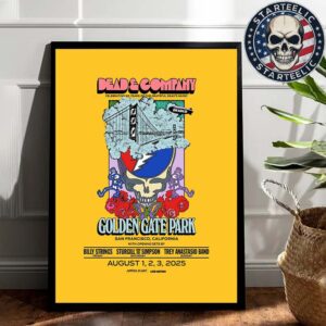 Dead And Company Celebrating 60 Year Of The Grateful Dead Is Music Event Poster At Golden Gate Park In San Francisco California On August 1 2 3 2025 Home Decor Poster Canvas