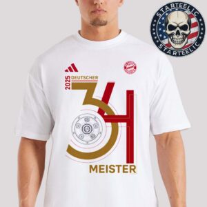 FC Bayern Munchen Are 34 Deutscher Meister 2025 Bundesliga Unisex T-Shirt