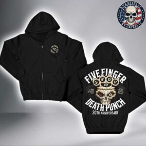 Five Finger Death Punch 20th Anniversary Knucklehead 2025 In Los Angeles Unisex Zip Hoodie