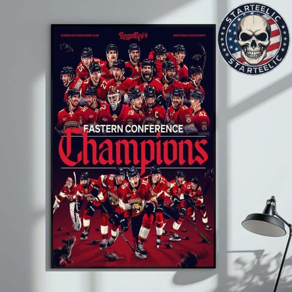 Florida Panthers Hockey Club Are Eastern Conference Champions 2025 Stanley Cup Playoffs NHL Home Decor Poster Canvas