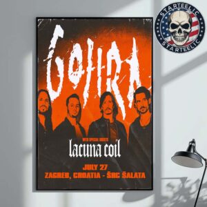 Gojira With Lacuna Coil Event Poster In Zagreb Croatia At SRC Salata On July 27th 2025 Home Decor Poster Canvas
