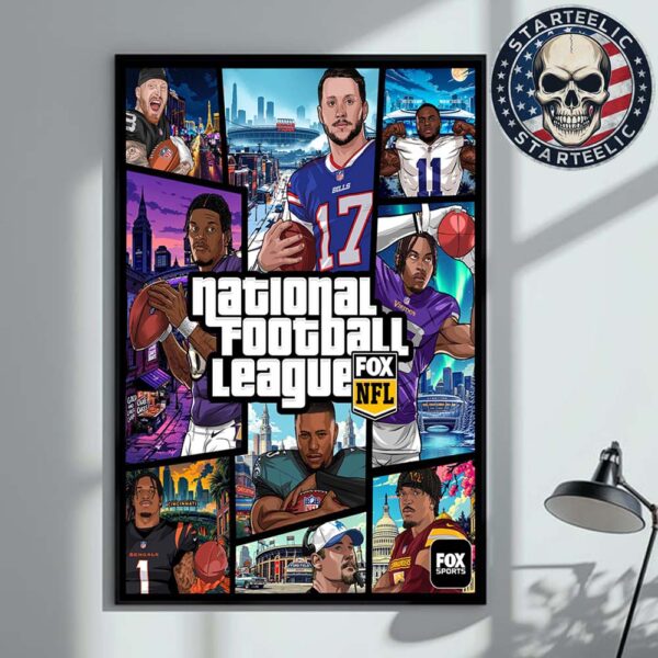 Grand Theft Auto GTA VI X NFL National Football League 2025 Home Decor Poster Canvas