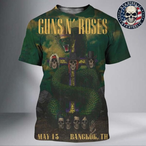 Guns N Roses Event Poster At Thunder Dome Muang Thong Thani In Bangkok TH On May 13th 2025 All Over Print Shirt
