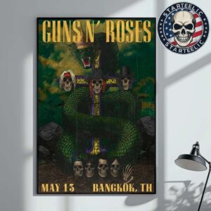 Guns N Roses Event Poster At Thunder Dome Muang Thong Thani In Bangkok TH On May 13th 2025 Home Decor Poster Canvas