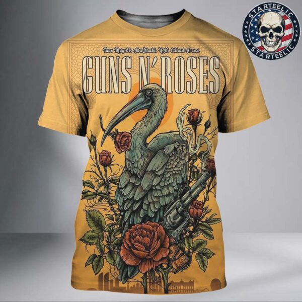 Guns N Roses Event Poster At UAE Etihad Arena In Abu Dhabi United Arab Emirates On May 27 2025 All Over Print Shirt