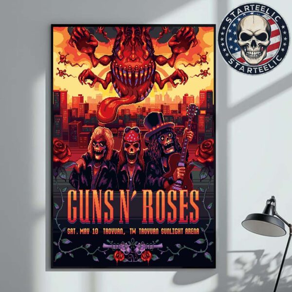 Guns N Roses Tonight Poster In Taoyuan City Taiwan At TW Tayuan Sunlight Arena On May 10th 2025 Home Decor Poster Canvas