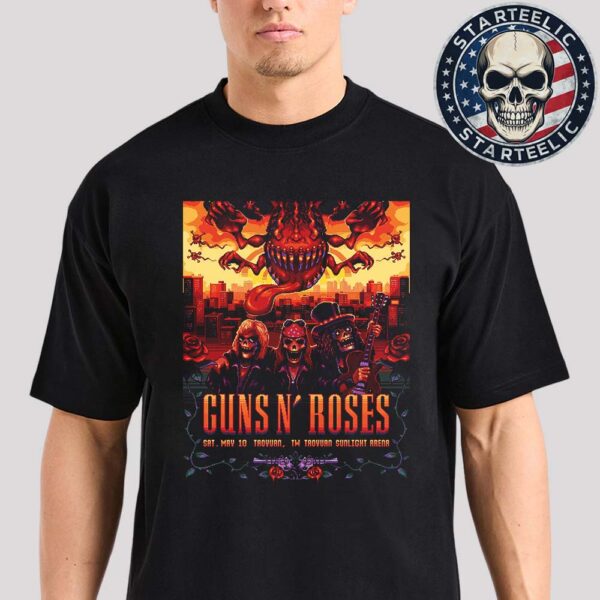 Guns N Roses Tonight Poster In Taoyuan City Taiwan At TW Tayuan Sunlight Arena On May 10th 2025 Unisex T-Shirt