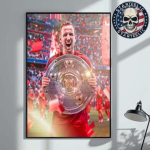 Harry Kane Wins The First With FC Bayern Munchen Are Deutscher Meister 2025 Bundesliga 2025 Home Decor Poster Canvas