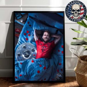 Harry Kane With FC Bayern Munchen Are Deutscher Meister 2025 Bundesliga 2025 Home Decor Poster Canvas
