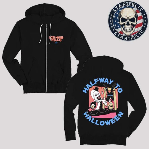 Ice Nine Kills Halfway To Halloween Merch Cut In Half Way To Halloween Unisex Zip Hoodie