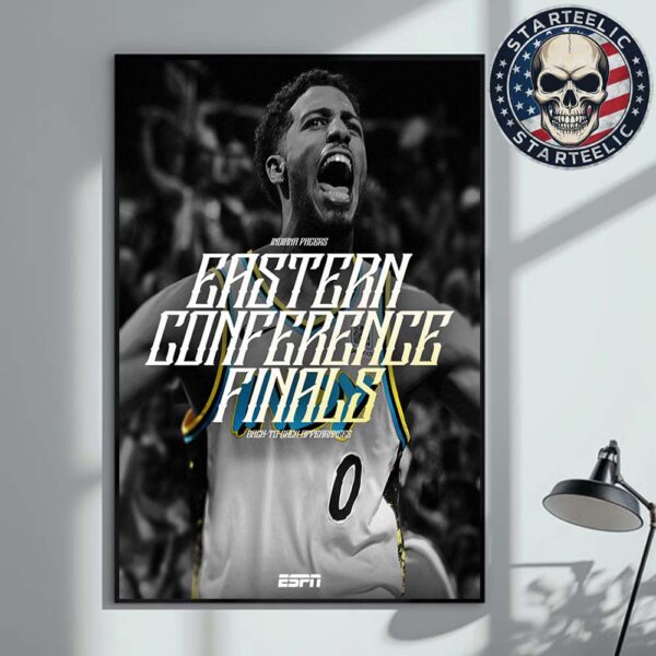 Indiana Pacers Eastern Conference Finals Back To Back Appearances 2025 NBA Home Decor Poster Canvas