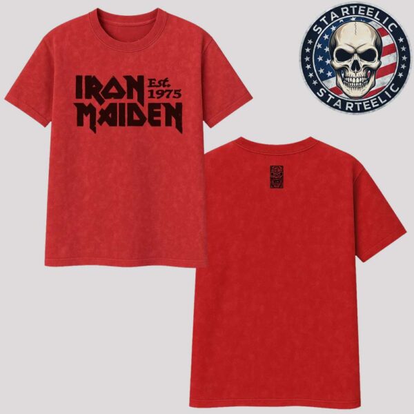 Iron Maiden Est.1975 Logo Vintage Tee Two Sides Unisex T-Shirt