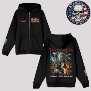 Iron Maiden Wolrd Tour 2025 Run For Your Lives 2025 Tour Unisex Zip Hoodie