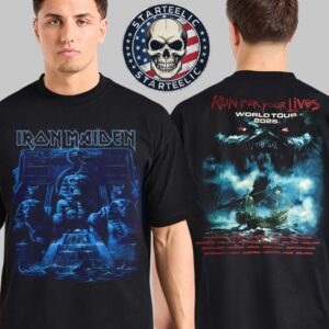 Iron Maiden World Tour 2025 Run For Your Lives Merch Tee Schedule Two Sided Unisex T-Shirt