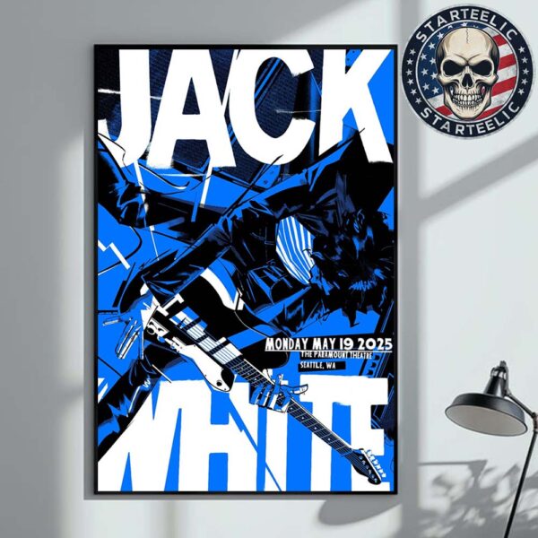 Jack White Tonight Poster No Name Tour 2025 At The Paramount Theatre In Seattle WA On May 19th 2025 Home Decor Poster Canvas
