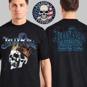 Jelly Roll 2025 Beautifully Broken Stagecoach Skull King Tee In Indio CA On April 26th 2025 Two Sided Unisex T-Shirt